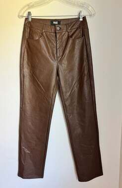PAIGE Brown Faux Leather Pants Size 26